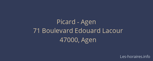 Picard - Agen