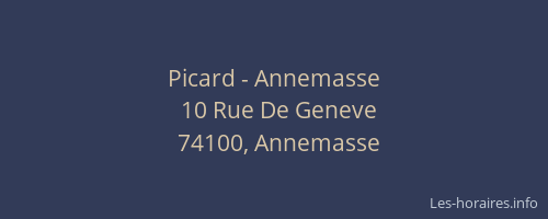 Picard - Annemasse