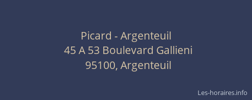 Picard - Argenteuil