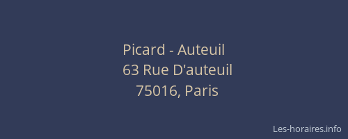 Picard - Auteuil