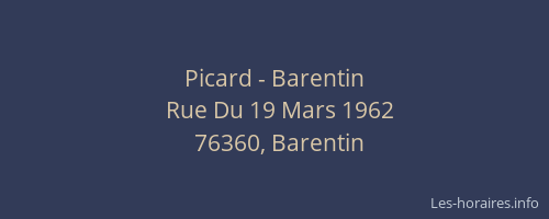 Picard - Barentin