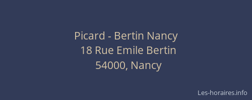 Picard - Bertin Nancy