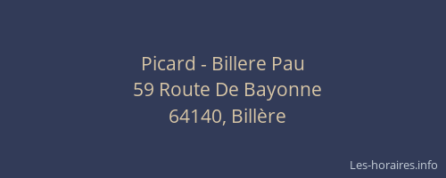 Picard - Billere Pau