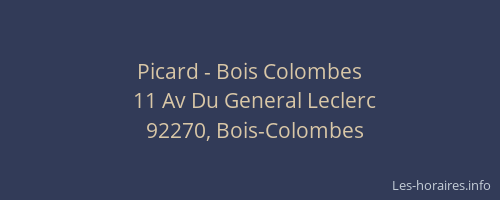 Picard - Bois Colombes