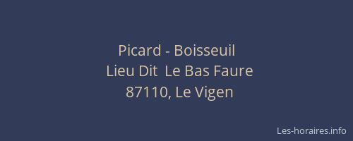 Picard - Boisseuil