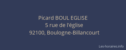 Picard BOUL EGLISE