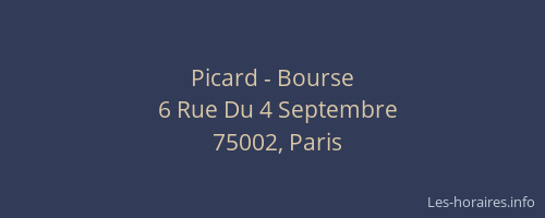 Picard - Bourse