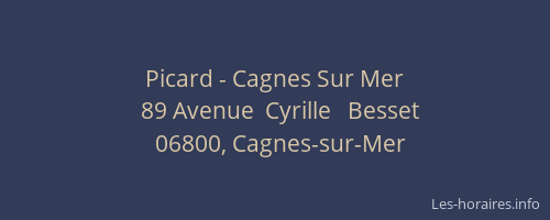 Picard - Cagnes Sur Mer