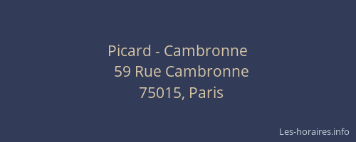 Picard - Cambronne