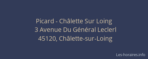 Picard - Ch&acirc;lette Sur Loing