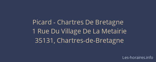 Picard - Chartres De Bretagne