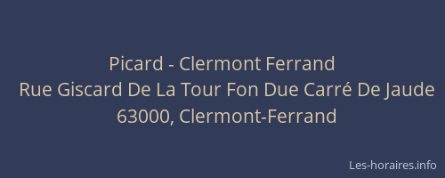 Picard - Clermont Ferrand