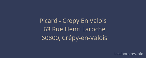 Picard - Crepy En Valois