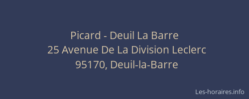 Picard - Deuil La Barre