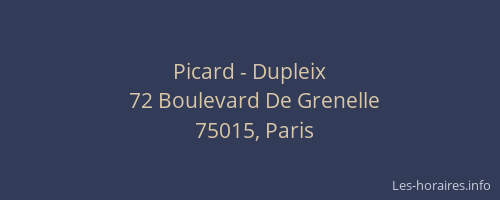 Picard - Dupleix