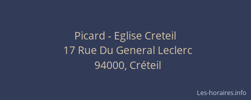Picard - Eglise Creteil