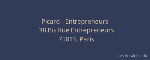 Picard - Entrepreneurs