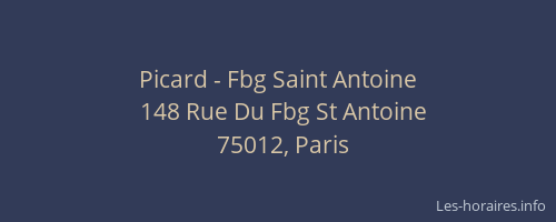 Picard - Fbg Saint Antoine