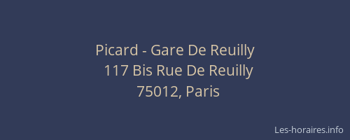 Picard - Gare De Reuilly