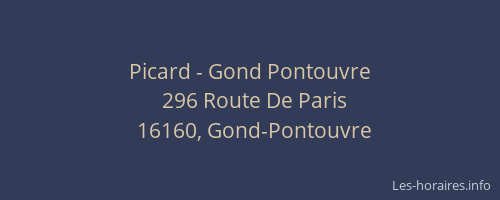 Picard - Gond Pontouvre