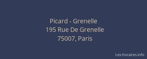 Picard - Grenelle