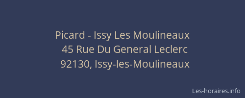 Picard - Issy Les Moulineaux