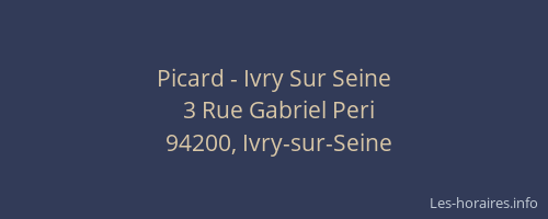 Picard - Ivry Sur Seine