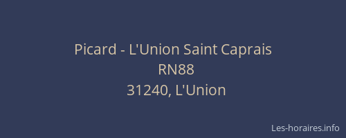 Picard - L'Union Saint Caprais