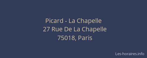 Picard - La Chapelle
