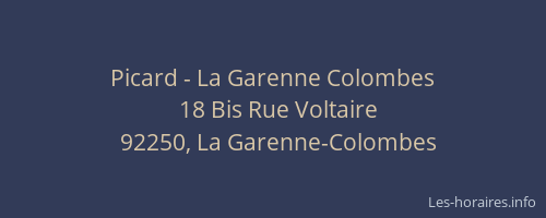 Picard - La Garenne Colombes
