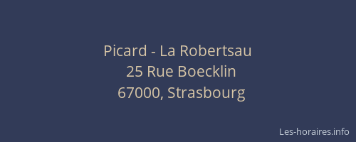 Picard - La Robertsau