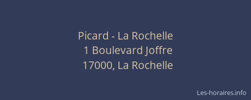 Picard - La Rochelle