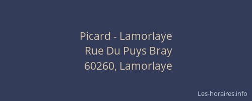 Picard - Lamorlaye