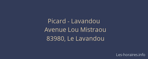Picard - Lavandou