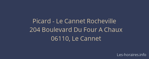 Picard - Le Cannet Rocheville