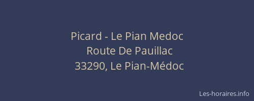 Picard - Le Pian Medoc