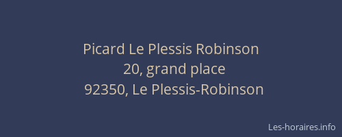 Picard Le Plessis Robinson