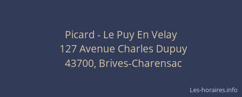 Picard - Le Puy En Velay