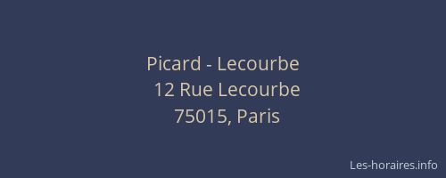 Picard - Lecourbe