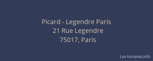 Picard - Legendre Paris