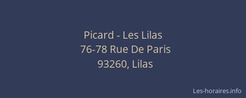Picard - Les Lilas