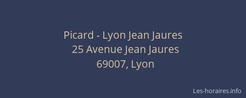 Picard - Lyon Jean Jaures