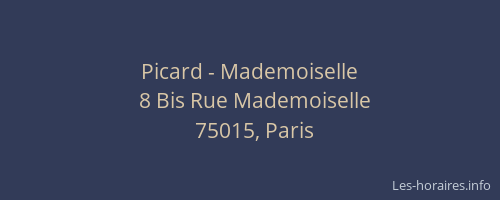 Picard - Mademoiselle