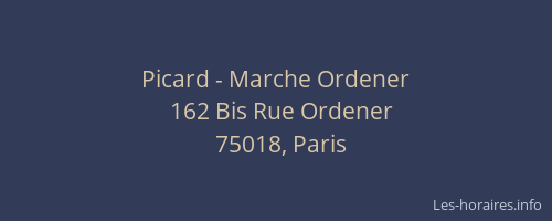 Picard - Marche Ordener
