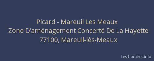 Picard - Mareuil Les Meaux