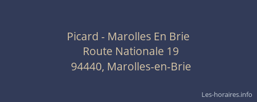 Picard - Marolles En Brie