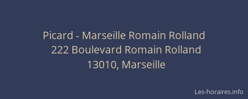 Picard - Marseille Romain Rolland