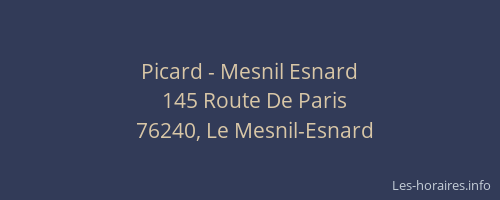 Picard - Mesnil Esnard