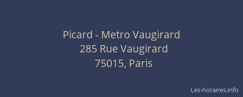 Picard - Metro Vaugirard