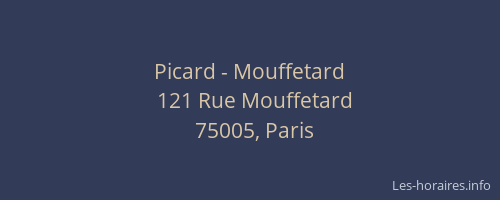 Picard - Mouffetard
